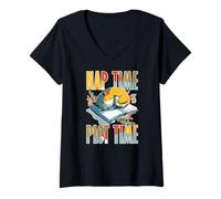 Womens Nap time is plot time V-Neck T-Shirt