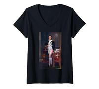 Women's Napoleon Bonaparte Jacques-Louis David Neoclassicism Art V-Neck T-Shirt