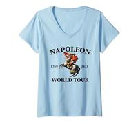 Womens Napoleon Bonaparte World Tour - France Military History V-Neck T-Shirt