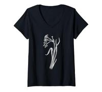 Women's Narcissus Daffodil Jonquil Flower V-Neck T-Shirt
