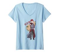 Womens Naruto Shippuden Gaara Shinobi of Sunagakure Anime V-Neck T-Shirt