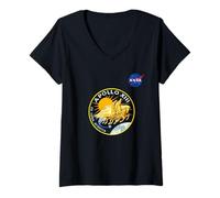 Women's NASA Apollo 13 Mission Patch Meatball Logo V-Neck T-Shirt