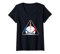 Womens NASA Artemis 1 Patch SLS Rocket Mission Logo Moon Space V-Neck T-Shirt
