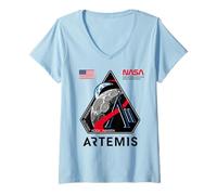 Women's NASA Artemis II Mission Patch Logo Moon Space Program 2026 V-Neck T-Shirt