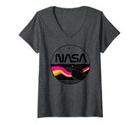 Women's NASA Artemis II NASA Retro Saturn Space Mission V-Neck T-Shirt