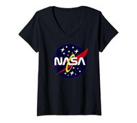Women's NASA Artemis II NASA Space Moon Mission Exploration V-Neck T-Shirt