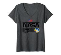 Women's NASA Artemis II NASA Space Shuttle Saturn Mission V-Neck T-Shirt