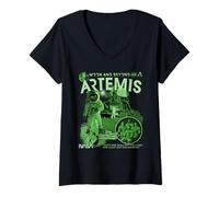 Womens NASA Artemis Mission Astronauts to Moon V-Neck T-Shirt