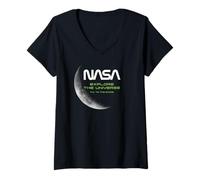 Womens NASA - Moon Explore The Universe V-Neck T-Shirt