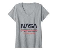 Womens NASA National Aeronautics Space Administration United States V-Neck T-Shirt
