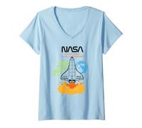 Womens NASA - Rocket Explore The Universe V-Neck T-Shirt