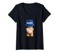 Womens NASA Teddy Bear Fanny Pack Cool Worm Logo V-Neck T-Shirt