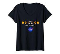 Women's NASA Total Solar Eclipse T-Shirt August 21 2017 V-Neck T-Shirt
