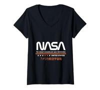 Womens NASA United States Space Exploration Emblem V-Neck T-Shirt
