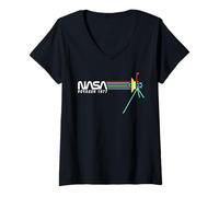 Womens NASA Voyager 1977 V-Neck T-Shirt
