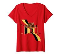 Women's National Belgium Cheer Pride Country Competition Party Root V-Neck T-Shirt