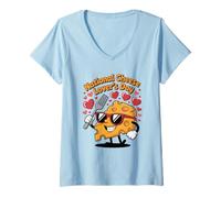 Womens National Cheese Lover’s Day Funny Food V-Neck T-Shirt