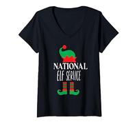 Womens National Elf Service - NHS Christmas - Essestional Worker V-Neck T-Shirt