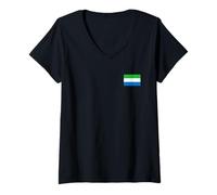 Womens NATIONAL FLAG OF SIERRA LEONE FREETOWN V-Neck T-Shirt