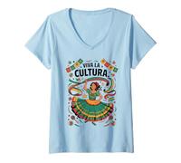 Womens National Hispanic Heritage Month Viva La Cultura V-Neck T-Shirt