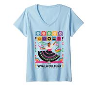 Womens National Hispanic Heritage Month Viva La Cultura V-Neck T-Shirt
