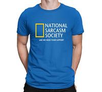 Womens National Sarcasm Society Geographic Parody Funny T-Shirt Royal Blue UK 8-10 (M)