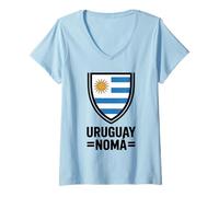 Women's National Uruguay La Celeste Cheer Country Flag Competition V-Neck T-Shirt