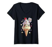 Womens National Vanilla Ice Cream Day Vanilla Vibes Only Design Tee V-Neck T-Shirt