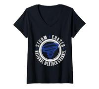 Womens National Weather Channel Crew Storm Chasers V-Neck T-Shirt
