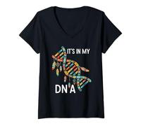 Women's Native American DNA Dreamcatcher Tribal Helix Indian Art V-Neck T-Shirt