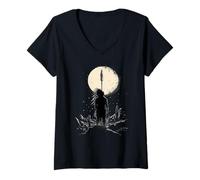 Womens Native American Moon Indian Tribe Native American Pride V-Neck T-Shirt