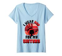 Womens Native American Stop MMIW Wear Red Stolen Sisters Indigenous V-Neck T-Shirt