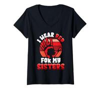 Womens Native American Stop MMIW Wear Red Stolen Sisters Indigenous V-Neck T-Shirt