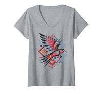 Womens Native American Thunderbird Indigenous Peoples Day V-Neck T-Shirt