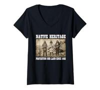 Women's Native Heritage Day Protecting Our Land Since 1492 American V-Neck T-Shirt