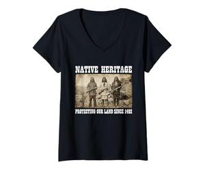 Women's Native Heritage Day Protecting Our Land Since 1492 American V-Neck T-Shirt