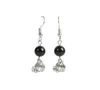 Womens Natural Stone Earrings - Elegant And Sweet 8Mm Natural Stone Round Bead Pumpkin Pendant,Fashion Handmade Natural Raw Gemstone Women Party Gift ui