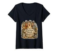 Women's Nature Bookworm Chicken Math Happens V-Neck T-Shirt