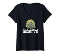Womens Nature First Tree V-Neck T-Shirt