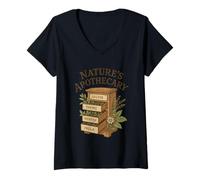Women's Nature's Apothecary Herbalist Botanical Herbs V-Neck T-Shirt