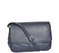 Womens Navy Leather Shoulder Messenger Handbag Ada