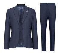 Women's Navy Three-Piece Tailored Fit Suit in Prince of Wales Check