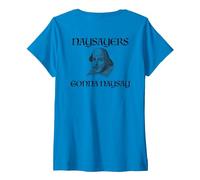 Women's NAYSAYERS Gonna NAYSAY Fun William Shakespeare Meme ON Back V-Neck T-Shirt, Sapphire Blue, Large