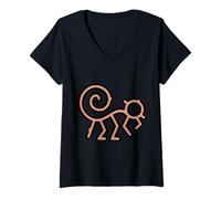 Womens Nazca Lines Peru Geoglyphs Retro V-Neck T-Shirt
