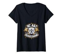 Womens NC A&T Univ Homecoming Feel the Beat Graphic V-Neck T-Shirt
