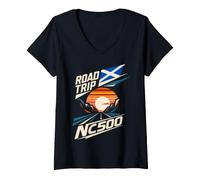 Women's NC500 Scotland Road Trip Adventure V-Neck T-Shirt