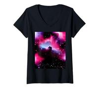 Womens Nebula T Shirt Horse Nebula Shirt Nebulas Shirt Space Shirt V-Neck T-Shirt