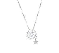 Women's necklace heart pendant anchor chain 925 Sterling Silver necklace star beating heart women's clavicle chain