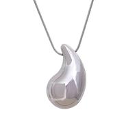 Women's Necklace Heart Pendant Anchor Chain Fashionable Hollow Waterdrop Set Pendant With Snake Bone Chain Earrings, 18K Gold Plated, Polished Artisan Jewelry