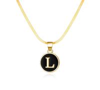 Women's Necklace Heart Pendant Anchor Chain Necklace With 26 Letters, English Letter, Round Plate, Pendant, Necklace, Women's Snake Chain
